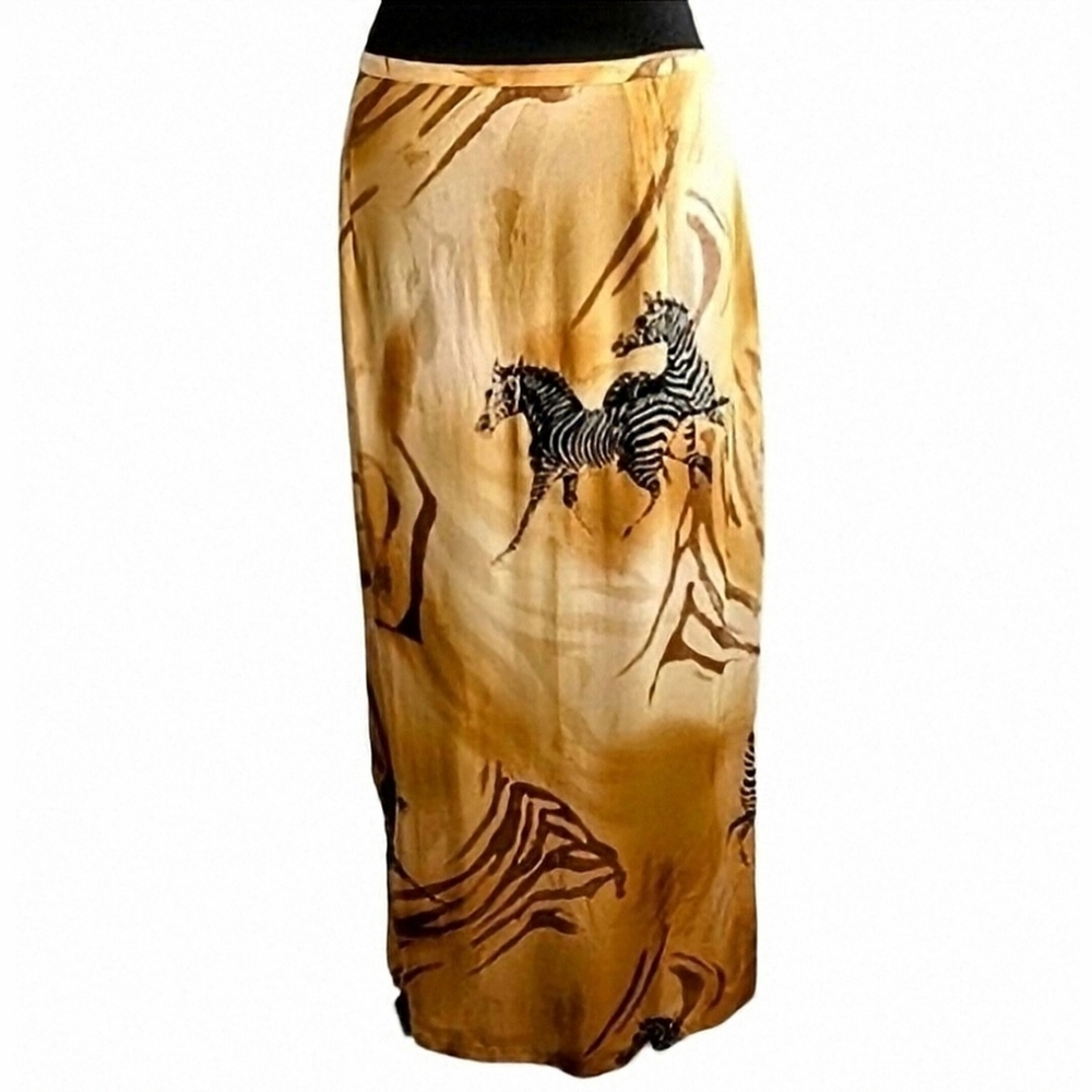 Vintage Silk Club Collection Safari Zebra Maxi.